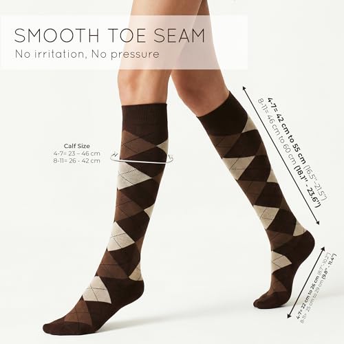 Image of Mysocks Unisex Knee High Long Socks Argyle