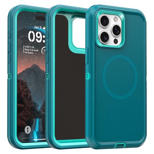 TUTUKII iPhone 15 Pro Max�p �P�[�X [Magsafe�Ή�] �~���^���[�O���[�h [�ϏՌ�] [�����h�~] ���ϋv �ی� �ی� ���C�X�}�z�P�[�X �J�o�[ 15 Pro Max 6.7�C���` �e�B�[��