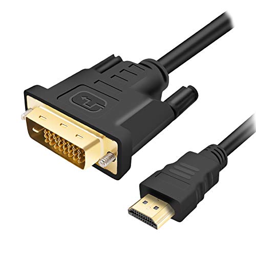 REDGO DVI a HDMI Cables Adaptador Monitor Display, Bidireccional Digital Cable HDMI Macho a DVI-D 24+1 Pin Macho soporta 1080P HDTV Alta Velocidad sin Retraso -2 Metros