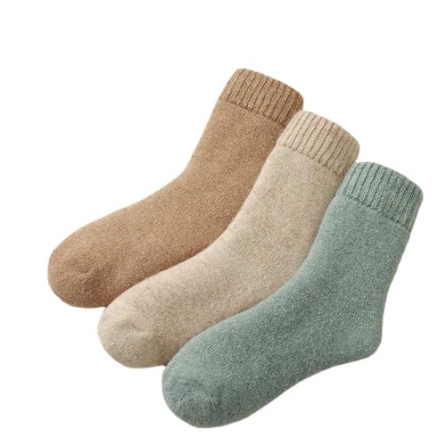 3 Pairs Women's Wool Socks - Thick, Warm & Comfortable Winter Socks