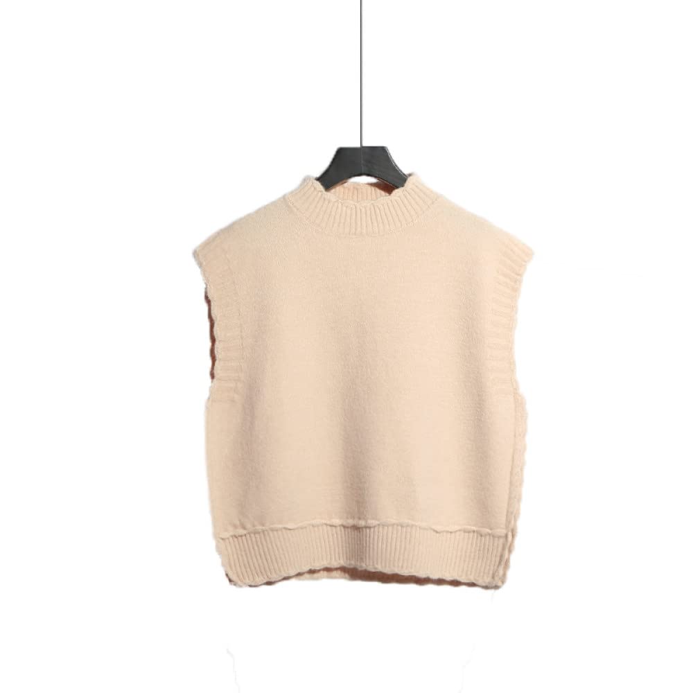 Gilet in Maglia Donna, Corto in Pizzo Tinta Unita Collo Tondo Mezzo Alto Donna Gilet Lavorato A Maglia Maglioni Casual Maglioni Senza Maniche da Donna Gilet Lavorato A Maglia Camicetta Autunnale