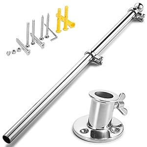 ZOMCHAIN Marine-Flaggenmast Set, 61cm Edelstahl