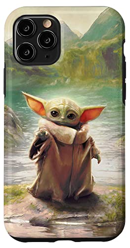 Coque iPhone 11 Pro Star Wars Grogu Jedi Training en silicone rigide noir