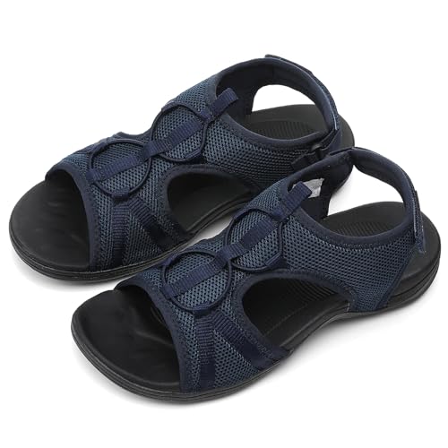 Image of UBFEN Womens Hiking Sandals Comfortable Walking Sandals Summer Sport Breathable Arch Support