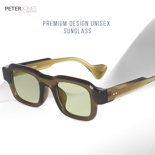 Image of Peter Jones Lenses Unisex Broad Frame Square UV /UB Protected Non-Polarized Sunglasses Medium (3809)