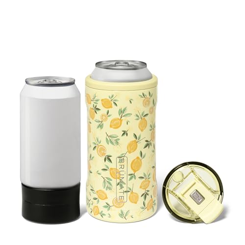 Image of BruMate Hopsulator Trio 3-in-1 Insulated Can Cooler for 12oz / 16oz Cans + 100% Leak Proof Tumbler with Lid | Insulated for Beer, Soda, and Energy Drinks (Limoncello)