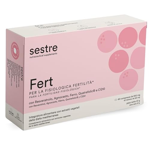 Sestre Fert Concepimento, Suplemento Alimenticio con Ácido Fólico Activado y Extractos Patentados, Apoya el Bienestar Femenino, Made in Italy, 60 Comprimidos