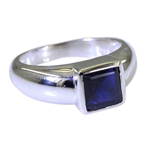 Bague en argent iolite véritable contre le stress | Sérénité d'une pierre fine