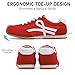 Wide Toe Box Womens Casual Shoes，Comfortable Wide Width Fashion Sneakers Walking Tennis Shoes Retro Lightweight Lace-Up Non Slip Sneakers for Outdoor (9.5,Red)