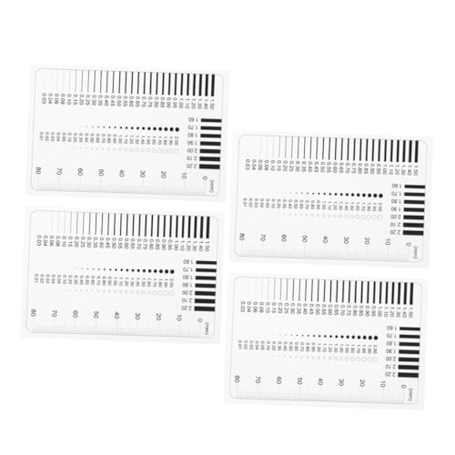 IMIKEYA 4個 高精透明定規 点 精密径 線 亀裂検査用ゲージ 工業用多機能測定ツール 携帯可能な欠陥比較カード付き