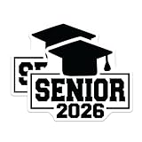(2 Pack) Senior 2026 Magnets - Graduation Year Fridge Magnets - Class of 2026 Locker Decorations- 5' On Longest Side - Sticks to Smooth Flat Surfaces - Made in USA - MAG11689