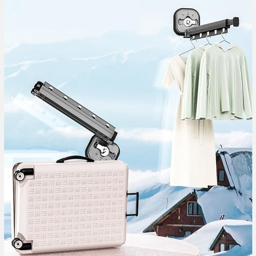 This Retractable Clothes Drying Rack - Wall Mounted Hanger with Suction Cups, Portable Drying Solution for Home Organization - Folding Design