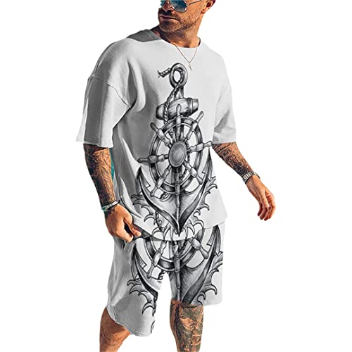 Ensemble d'été 2 pièces t-shirt et short homme Kz-ot94 XXXL