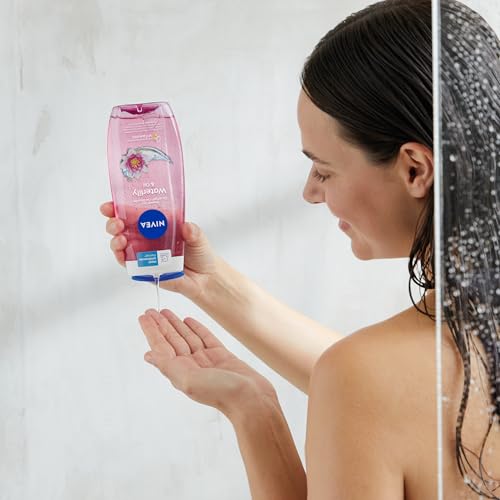 NIVEA Waterlily & Oil Duschgel, pH-hautneutrale Pflegedusche mit frischem Duft nach Wasserlilie, verwöhnende Dusche mit pflegenden Ölperlen (250 ml)