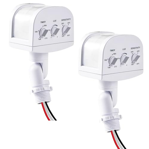 240-Degree Light Motion Sensor, 5-300LUX Adjustable 3 Working Modes, Adjustable Time & Detection...