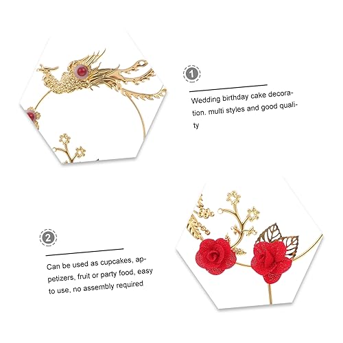 Uonlytech 2 Unidades Cartão De Dia Namorados Guarnição De Ouro Medalhão De Ouro Decoração Chinesa To