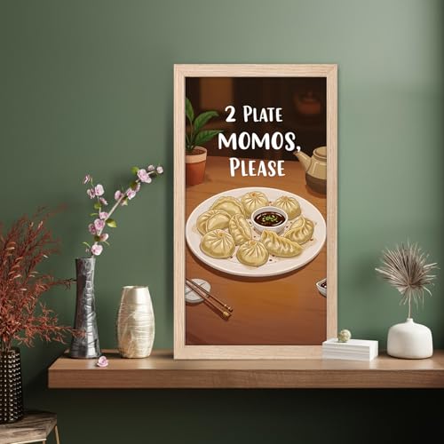 Image of NoWorries Wall art framed painting food posters for cafe decor (Synthetic wood frame) inch300 GSM premium art HD prints inch Wall painting for Home & Kitchen Decor (Pattern illustration)( Set of 1, Framed Painting) (NATURAL, ART-4, 10X19INCHES)