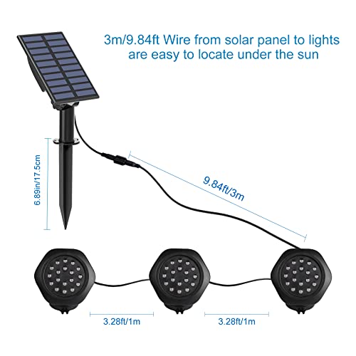 Coreslux Solar Pond Lights, 3-In-1 Waterproof Ip68 Underwater Color-Changing Pond Light, Adjustable Super Bright Submersible Led Landscape Spotlights For Fish Tank Garden Fountain Pond Yard #TOP2