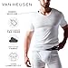 Van Heusen Mens Undershirts - 4 Pack Soft Cotton Blend Short Sleeve Crewneck and V Neck Tshirts Basic Undershirts Pack, Size Medium, White - Vneck