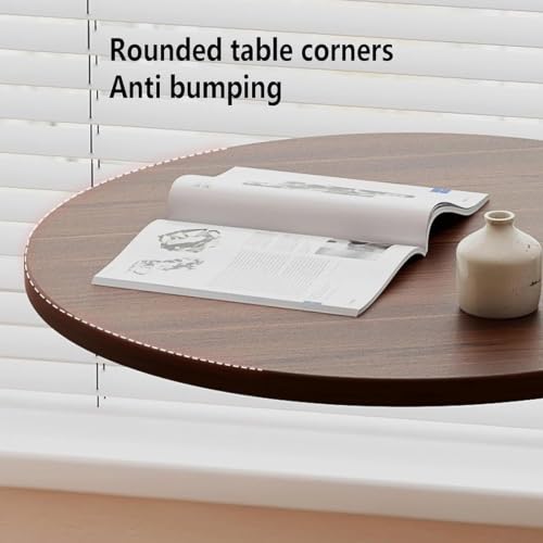 Image of Owme Adjustable Table Stands Couch Side Table, Swivel TV Tray Table, 360 Top Moving C-Shaped End Table, Small Center Table for Home Office Balcony | Storage Organizer - Nut Brown, Oval