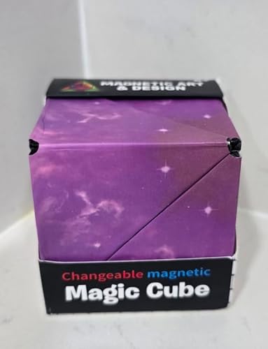 Magnetic 3D Infinity Cube Toy – Brain-Training Shape-Shifting Fidget Cube for All Ages Over 70+ Shapes (Purple)