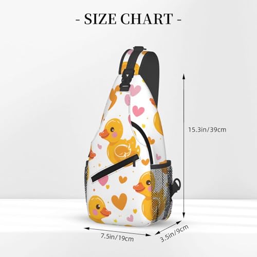 Mochila tipo sling Duck Heart Peach para hombre y mujer miniatura 3