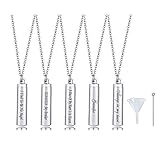 VNOX Personlized Cremation Jewelry Set for 5 Stainless Steel Cylinder Cremation Ashes Pendant...