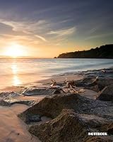 Notebook: Sunset over the ocean cover - large lined notebook for home or school use 1099962838 Book Cover