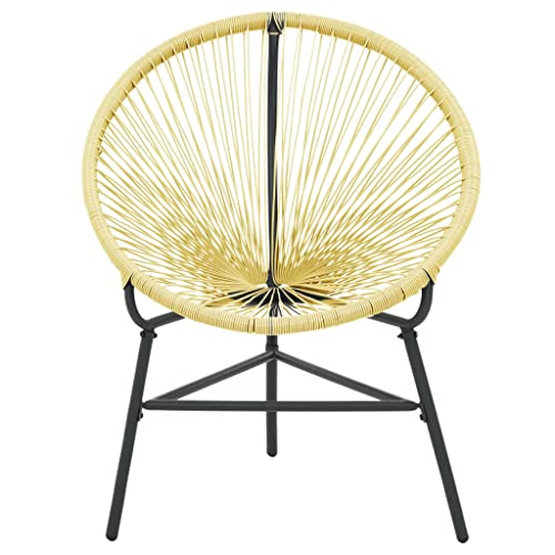 Chaise de jardin Acapulco beige stable et résistante aux intempéries pour balcon