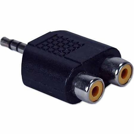 AKSHAJ 3.5mm Stereo Jack Male to 2 RCA Female Audio Converter Connecter Adapter