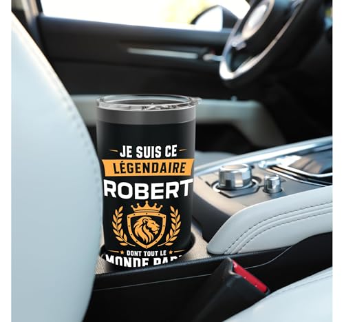 robert légendaire drole Prénom personnalisé Humour robert Gobelet isotherme en acier inoxydable double paroi – vue 6