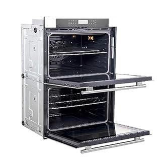 FORNO Villarosa Electric 30" Inch. Built-In Double Wall Oven Glass Touch Controls, Auto Cooking and Steam Cleaning - 10.0 Cubic Ft. Stainless Steel Convection Wall Oven with Air-Fry Function