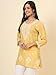 The Red Lion Enterprise Indian Hand Embroidered Chikankari Women's Straight Reyon Short Kurta Kurti Tunic for women (US, Alpha, Large, Regular, Regular, Mustard)