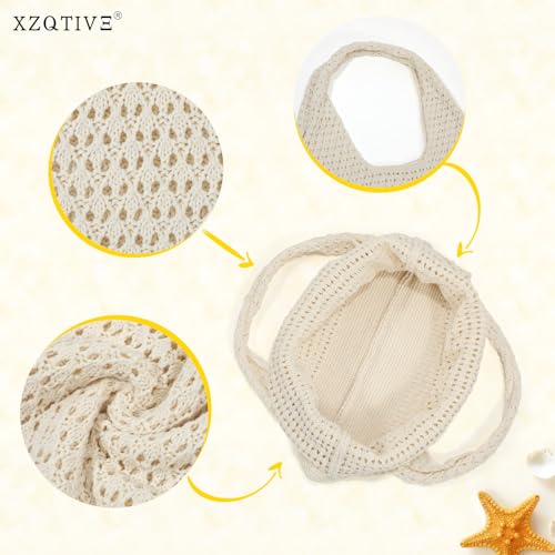 Image of XZQTIVE Crochet Tote Bag for Women Mesh Beach bag for Summer Vacation Aesthetic Hobo Knit Shoulder Bag