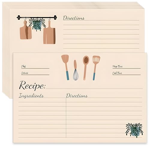 100 Sheets Recipe Cards, 4x6 Inches Double Sided Cards, Blank Cardstock Cards for Recording Recipes, Kitchen Diaries, Bridal shower, Banquet Preparation