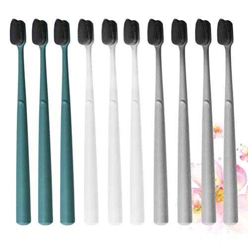 EXCEART 10Pcs Erwachsene Zahnbürste Extra Saubere Zahnbürste Vollkopf Weiche Tragbare Einrohr- für Reisen im Freien Camping (Zufällige Farbe) – Bild 7