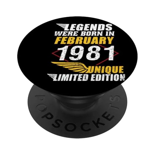 Cumpleaños Febrero 1981 Edición Limitada Regalo February PopSockets PopGrip Intercambiable