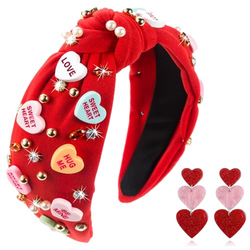 Gosuoa Valentines Headbands for Women, Valentines Day Hair Accessories