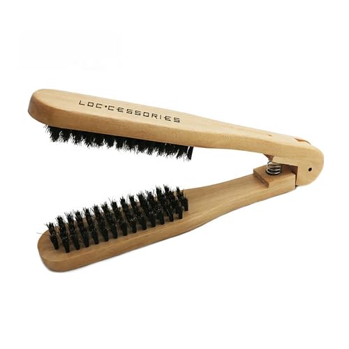 The Loc Brush© for Dreadlocks Maintenance: Double-Sided Natural Boar Bristle Dreads Brush Dreadlocks Kit