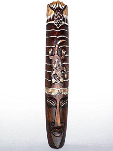 Ketutu One meter tall African lizard,gecko,bird mask.Fairtrade.Wall hanging