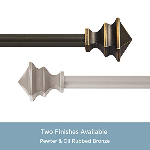 Kenney Arts And Crafts Window Curtain Rod, 48 To 86-Inch, Pewter #TOP5