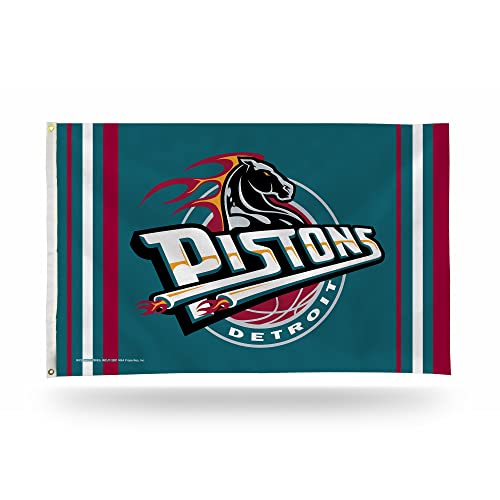 NBA Rico Industries Detroit Pistons Retro 3' x 5' Banner Flag 3' x 5' Banner Flag Single Sided - Indoor or Outdoor - Home Décor