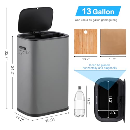 Papelera automática touchless Fashionwu de 40 L miniatura 3
