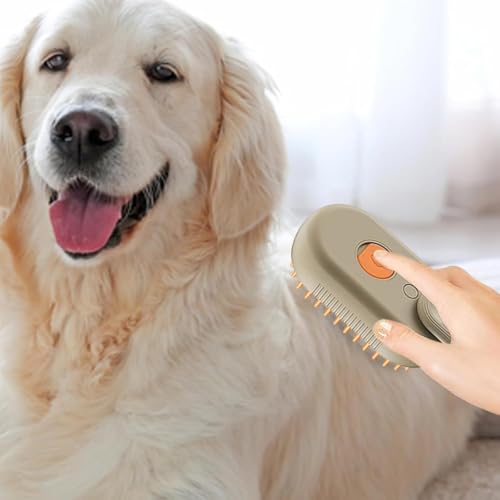 Escova Pet 3 em 1 para Cães e Gatos – Vaporização, Massagem e Remoção de Pelos – Recarregável com Ca