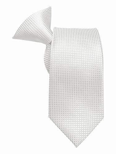 Jacob Alexander Boys' Woven Subtle Mini Squares Clip-On Neck Tie - Light Gray