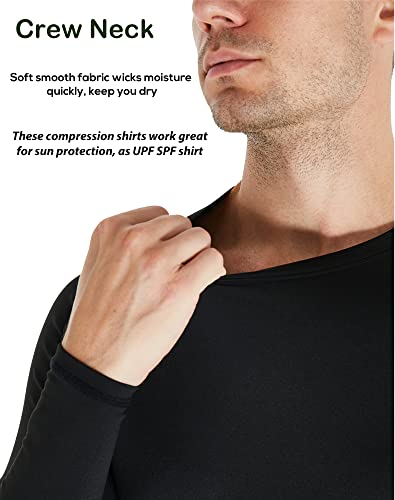 5 or 4 Pack Compression Shirts for Men Long Sleeve Athletic Base Layer Undershirt Gear T Shirt for Workout4