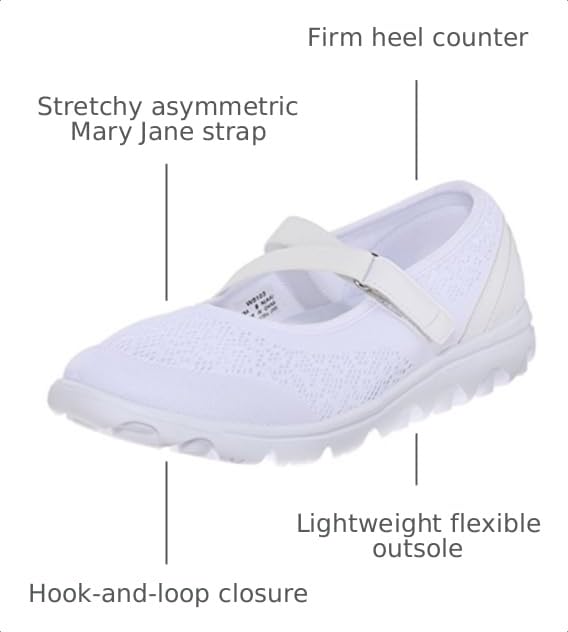 Image of Propet Womens TravelActiv Mary Jane Flats Casual - Black