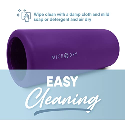MICRODRY Deluxe Fitness Foam Back Roller for Muscle Relief, Roller for Yoga, Stretching, Deep Tissue Firm Massage & Trigger Point Release, Exercise Workout at Home or Gym, 13x5.3, Purple