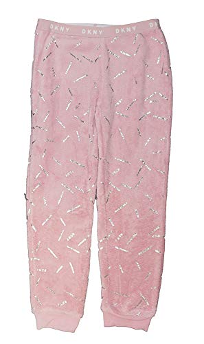 DKNY Big Girls Two-Piece Pajama Set with Plush Fleece Pajama Pant (12, Heather Grey/Pink)2