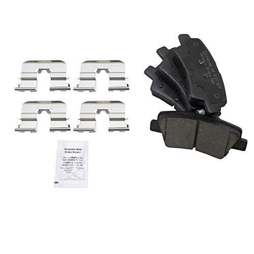 Image of TRQ Rear Brake Pad & Rotor Kit, with Chemical Kit Parking Brake Shoe Set Ceramic Compatible with 2015 Hyundai Sonata 2015-2015 Kia Optima